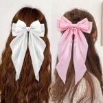 Satin Bow Hair Clip, Large Bow Hair Accessory